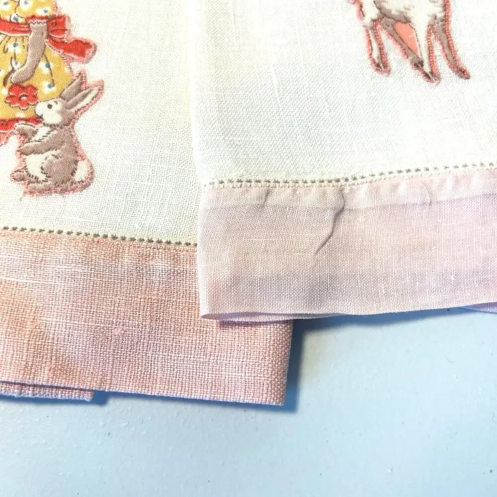 Vintage Handmade‎ Linen Kids Tea Towels 24x14